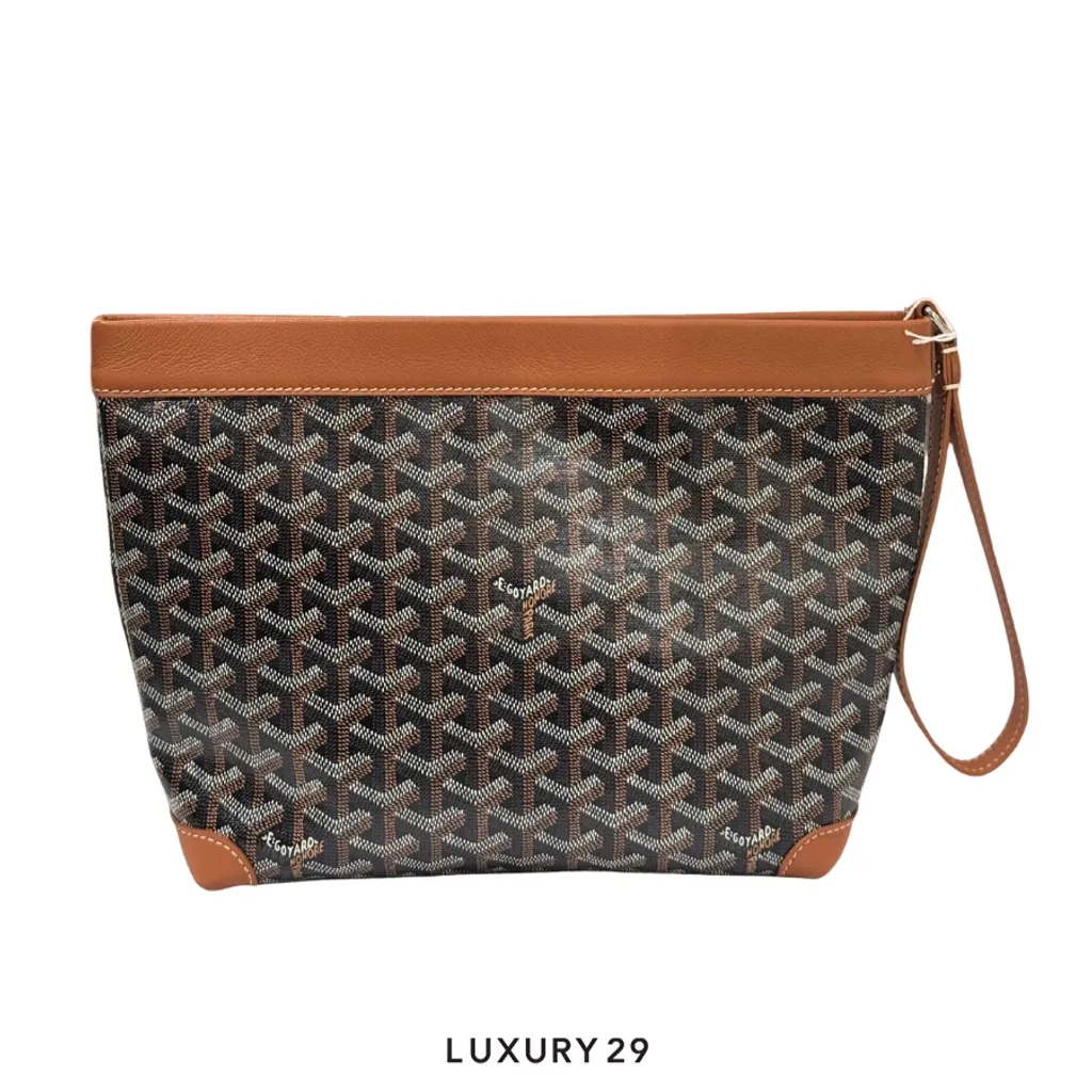 Goyard Conti pouch Black & Tan(Small, Brown)
