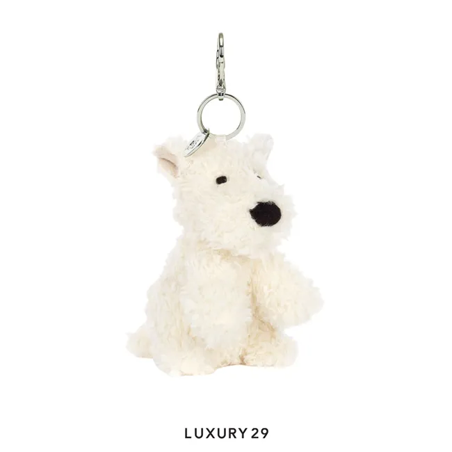 JellyCat Munro Scottie Dog Bag Charm White