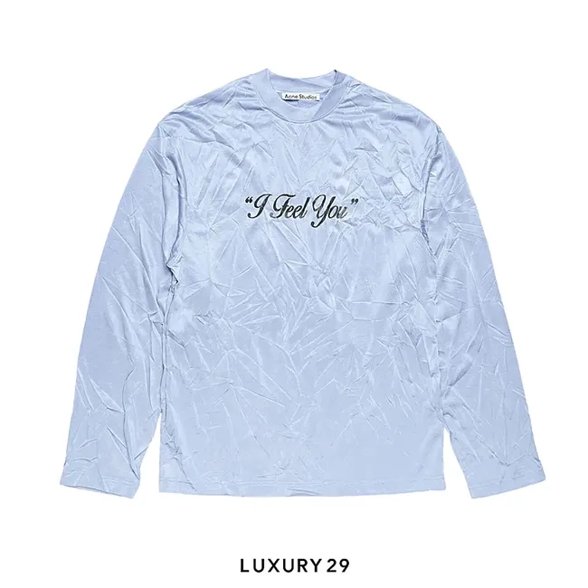 Acne Studios Crinkled graphic t-shirt Powder Blue