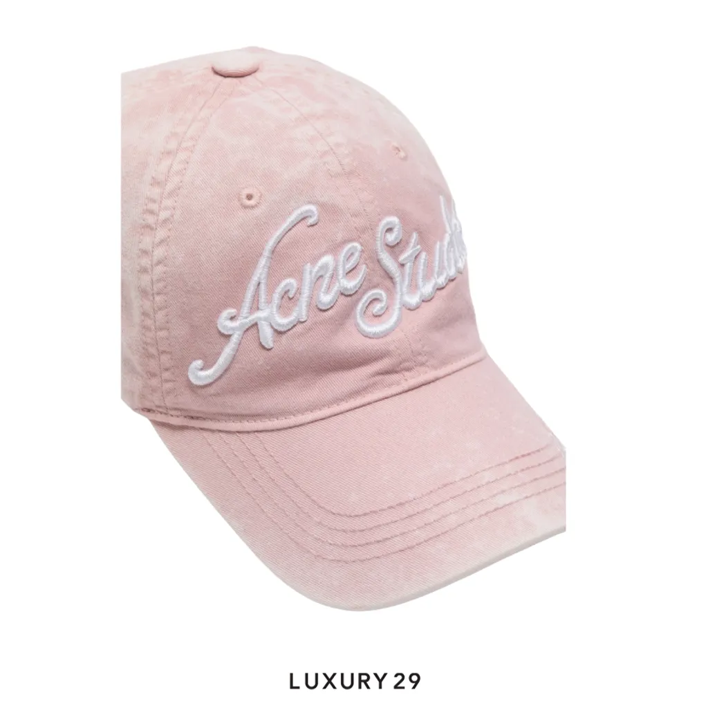 Acne Studios Embroidered logo cap Pink(Free Size, Pink)