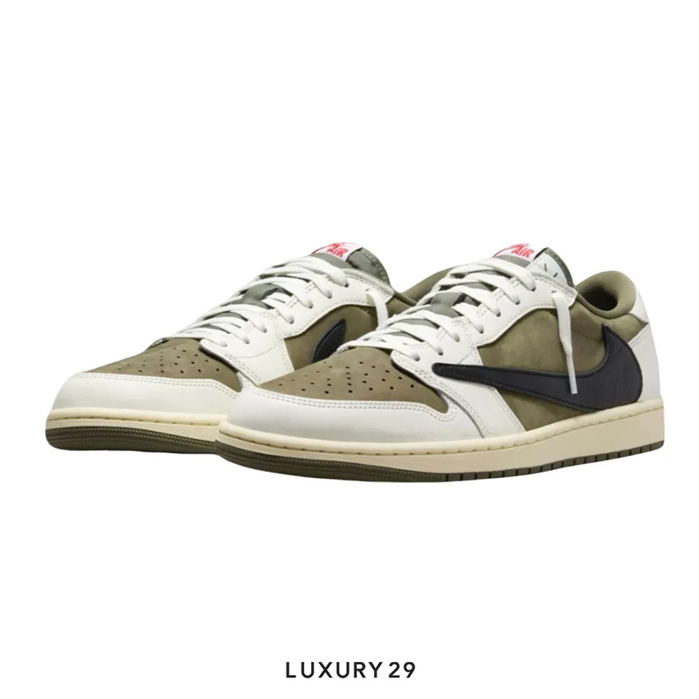 Nike Air Jordan 1 Retro Low OG SP X Travis Scott Medium Olive(M)(42, Green)