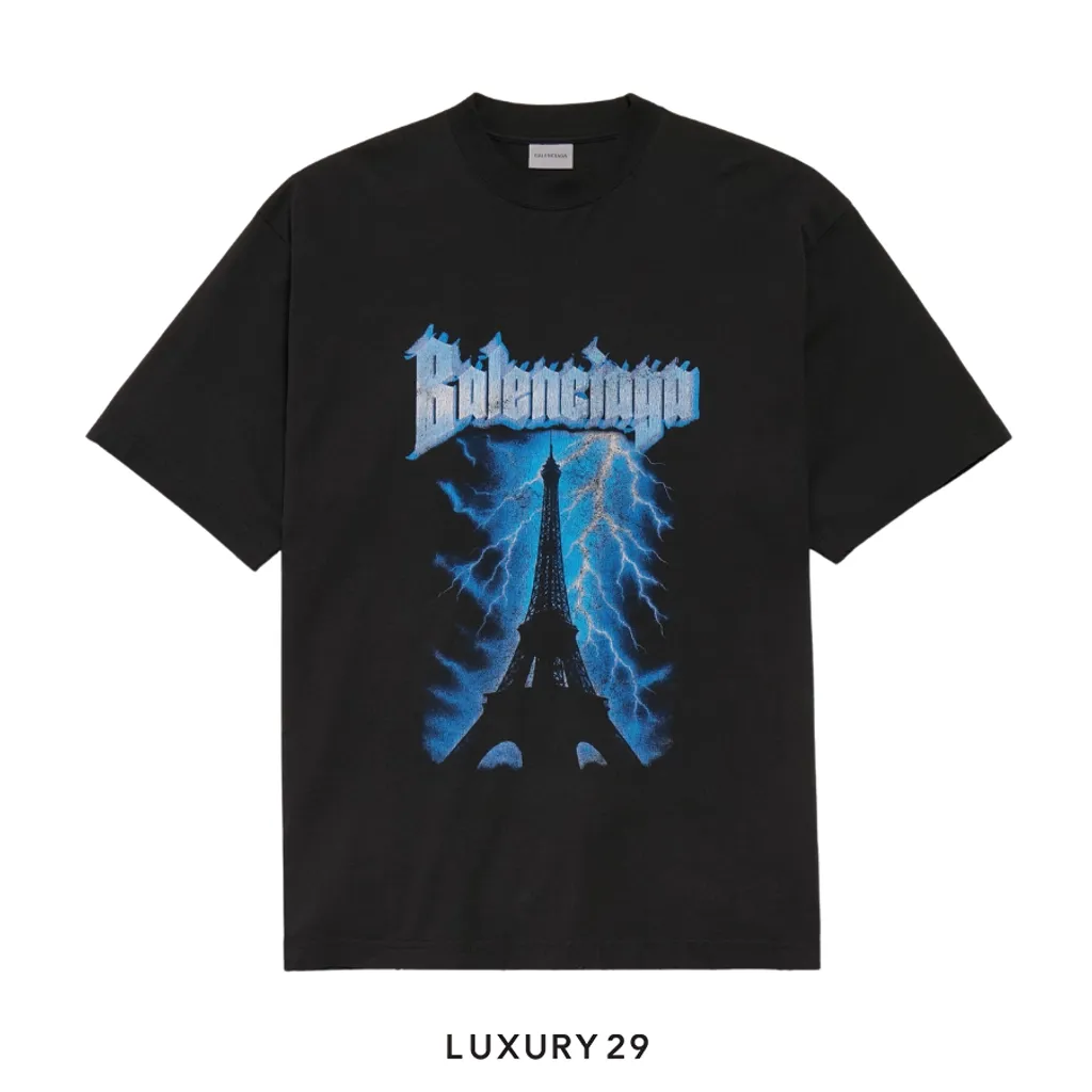 Balenciaga Metal Merch Paris Oversized T-Shirt Black(s, Black)