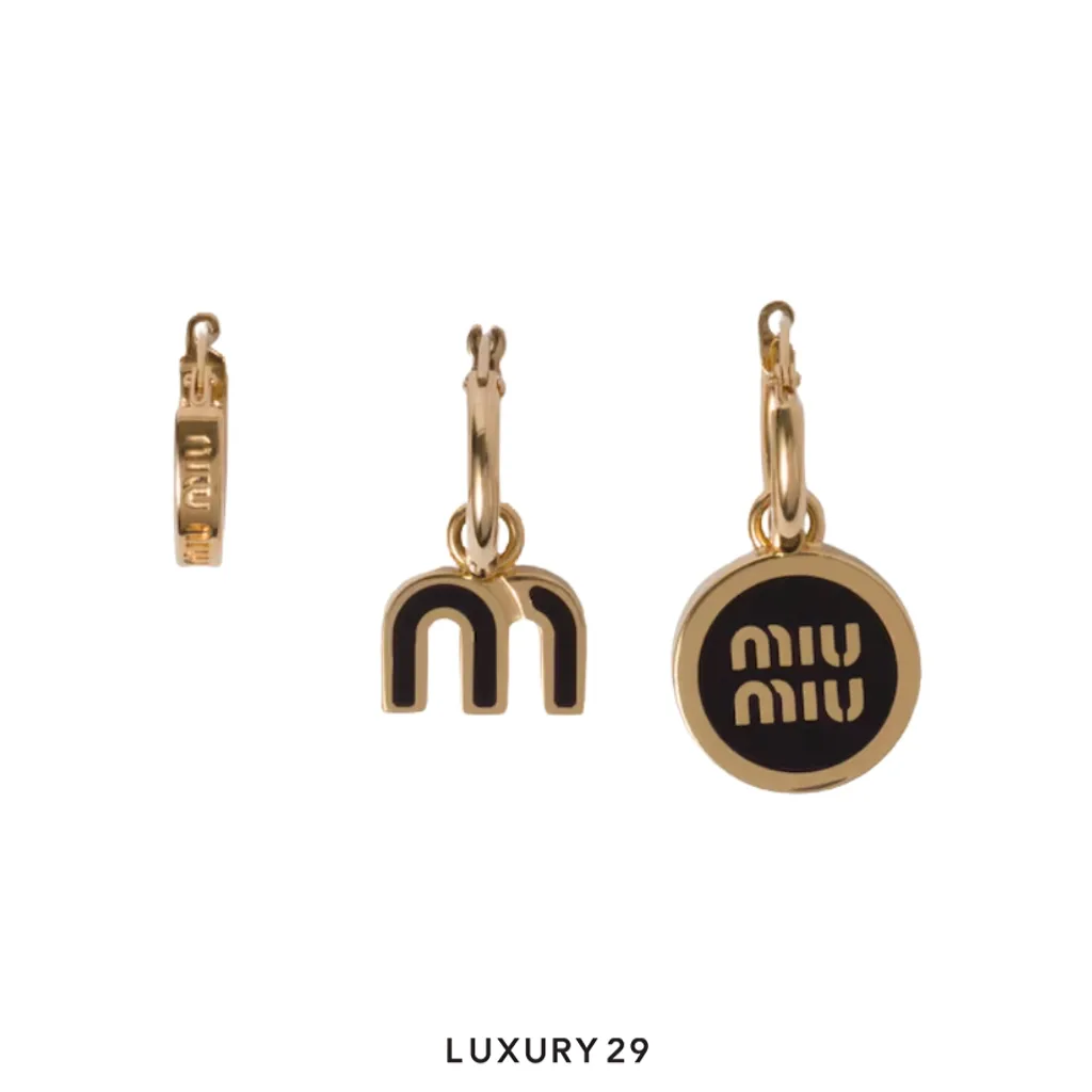 Miu Miu Metal plated earring set Black(Free Size, Black)