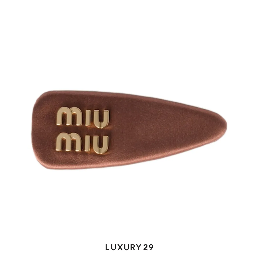 Miu Miu Satin hair clip Cacao(Free Size, Brown)