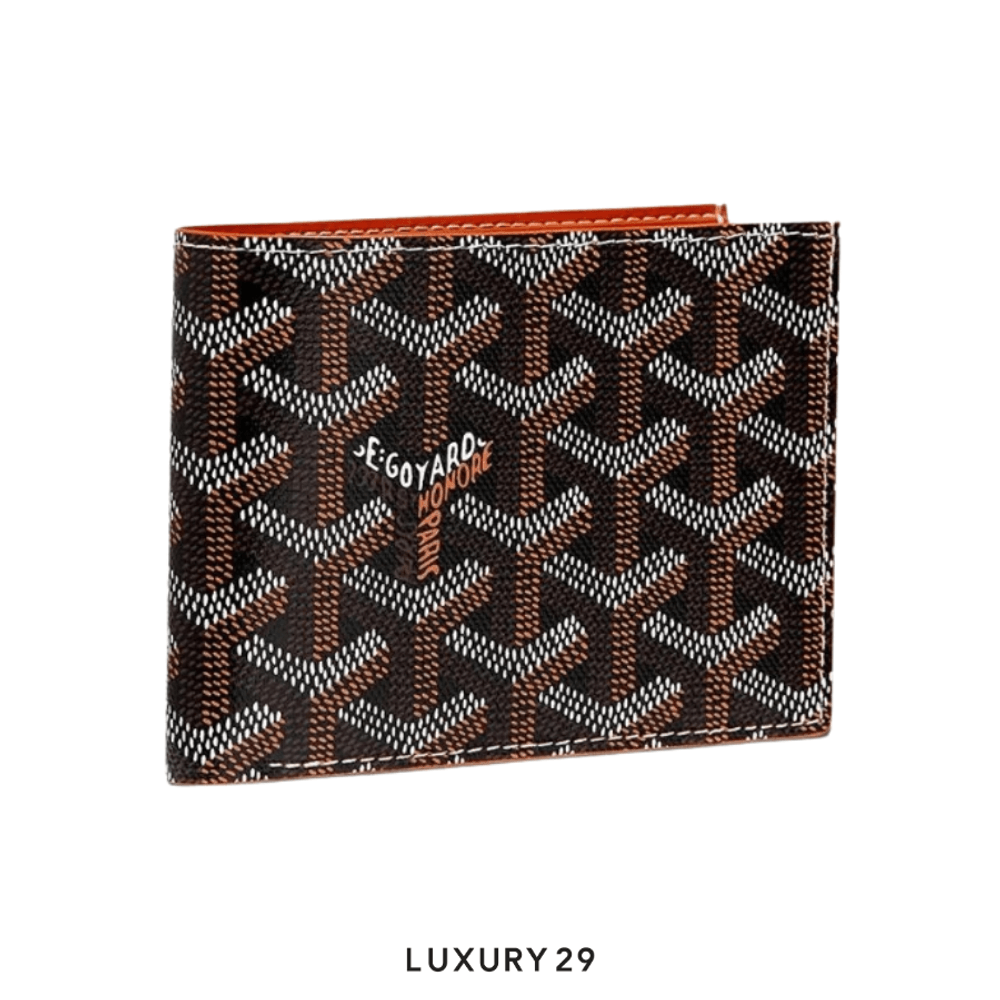 Goyard Victoire Wallet Black & Tan(Small, Brown)