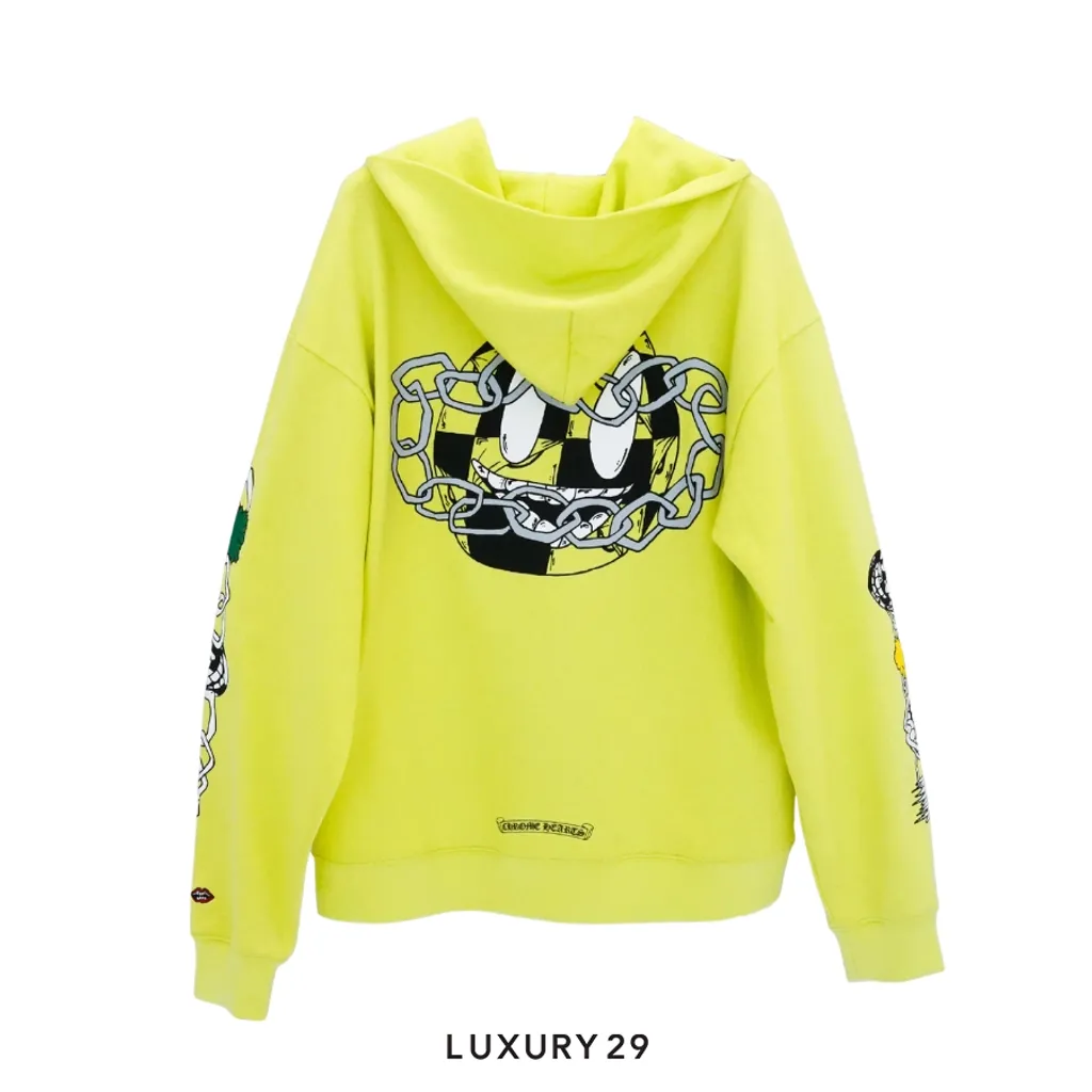 Chrome Hearts Matty Boy Link Thermal Zip Up Hoodie Green(2XL, Green)