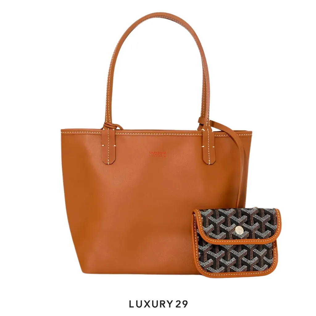 Goyard Anjou Mini Bag with Croc Univeral Black & Tan(Mini, Brown)