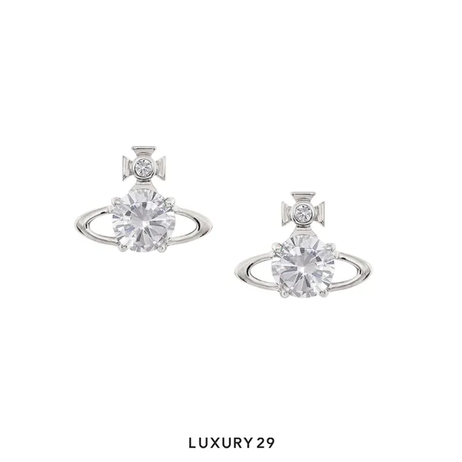 Vivienne westwood Reina Earrings platinum white cz
