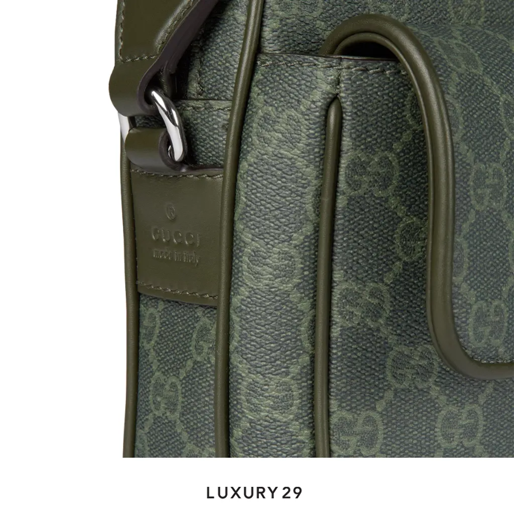 Gucci GG Monogram small crossbody bag Forest green GG Monogram coated fabric(Small, Green)