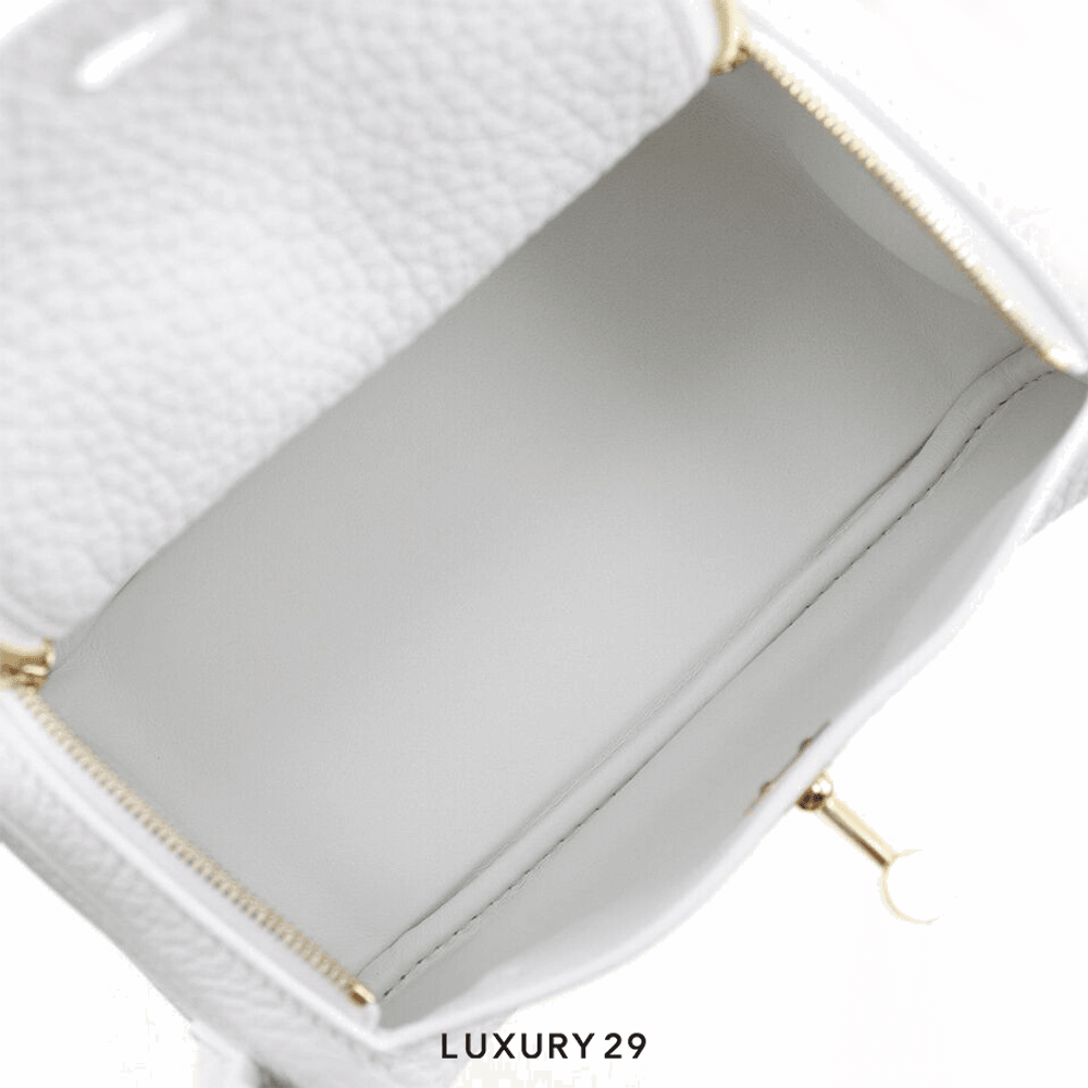 Hermes Mini Lindy White Swift Gold Hardware(Mini, White)