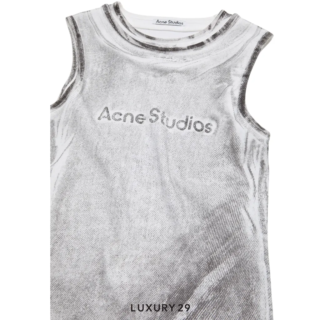Acne Studios Layered logo tank top Black/White(M, Grey)
