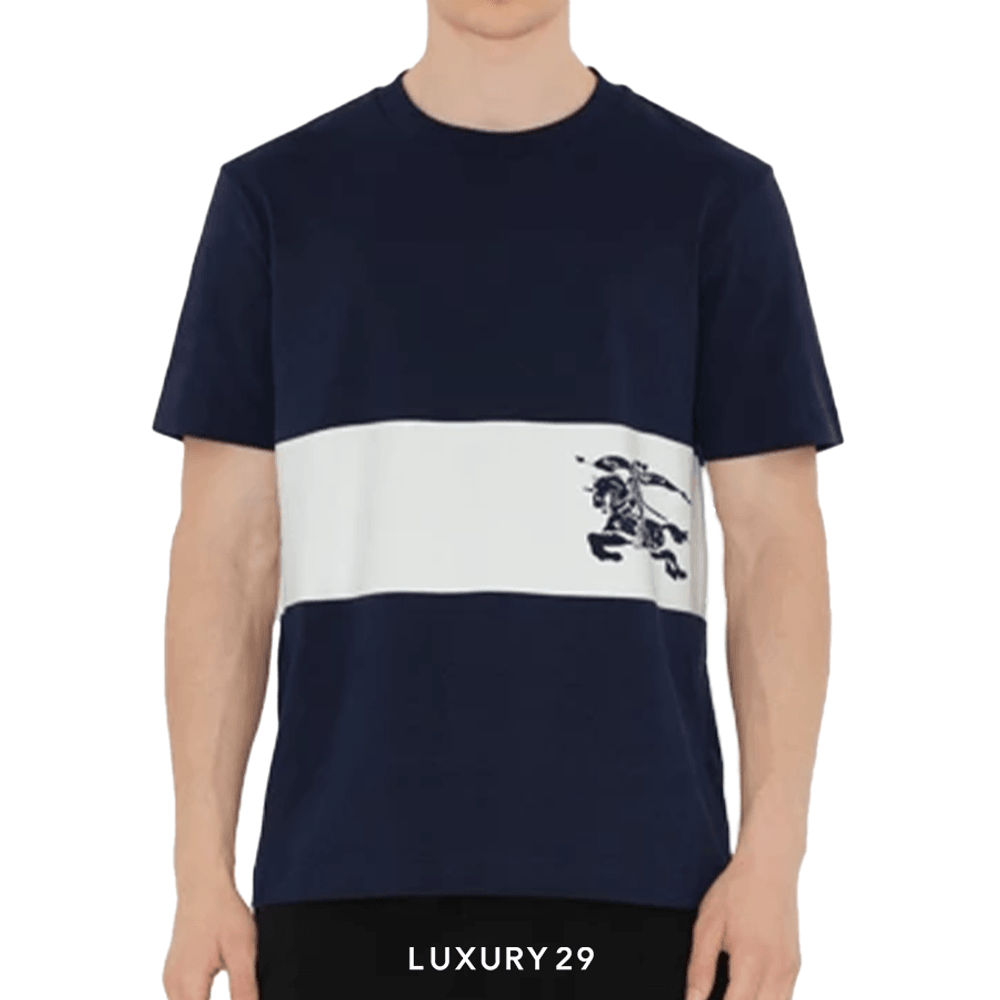 Burberry EKD Stripe Cotton T-shirt Storm(M, Blue)