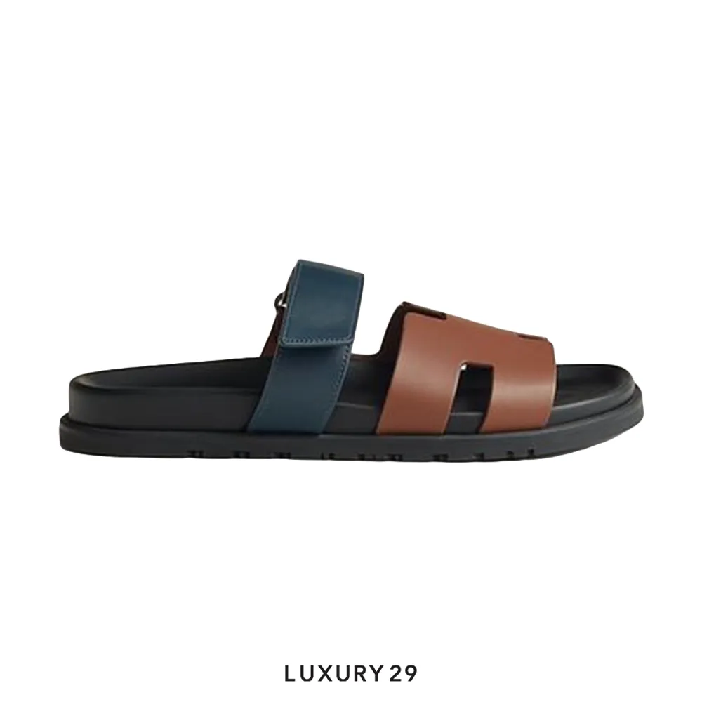 Hermes Chypre sandal Gold / Bleu Celeste(45, Multicolour)