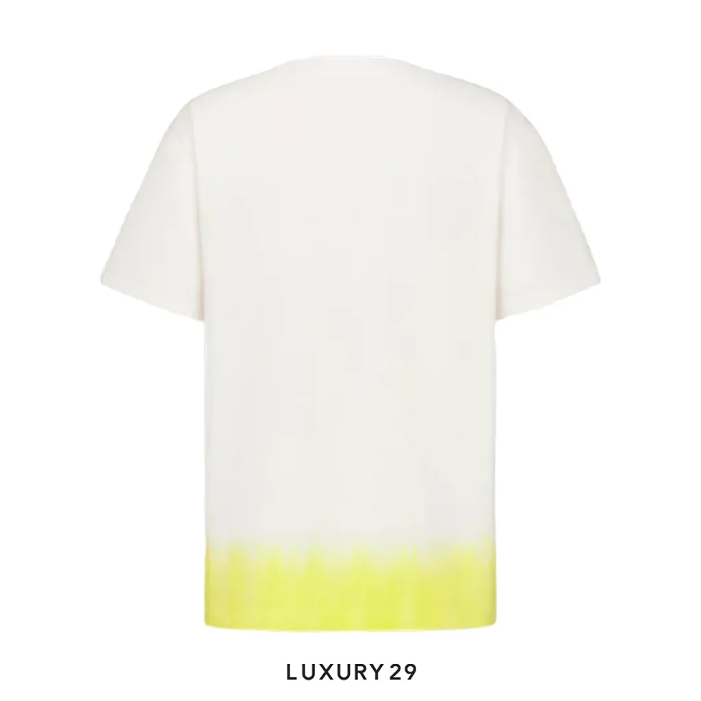 Dior x Kaws Cotton Jersey T-Shirt White Yellow(S, White)