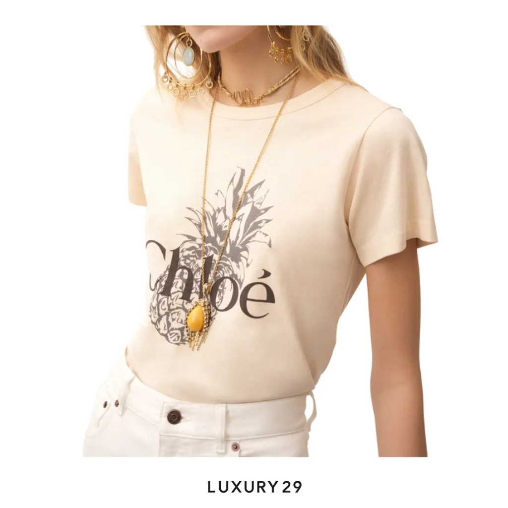 Chloe Baby fit logo T-shirt in cotton jersey Tender Peach(M, Neutrals)
