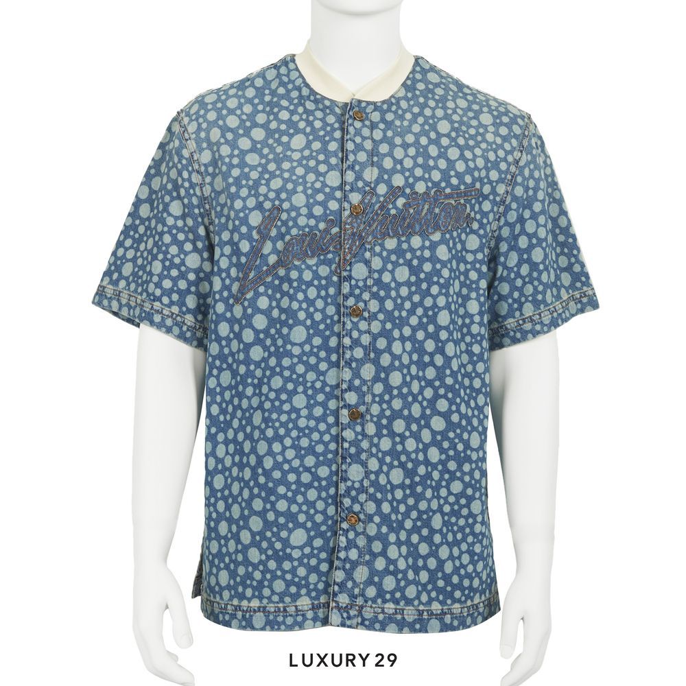 Louis Vuitton LV x YK Infinity Dots Denim Shirt(L, Blue)