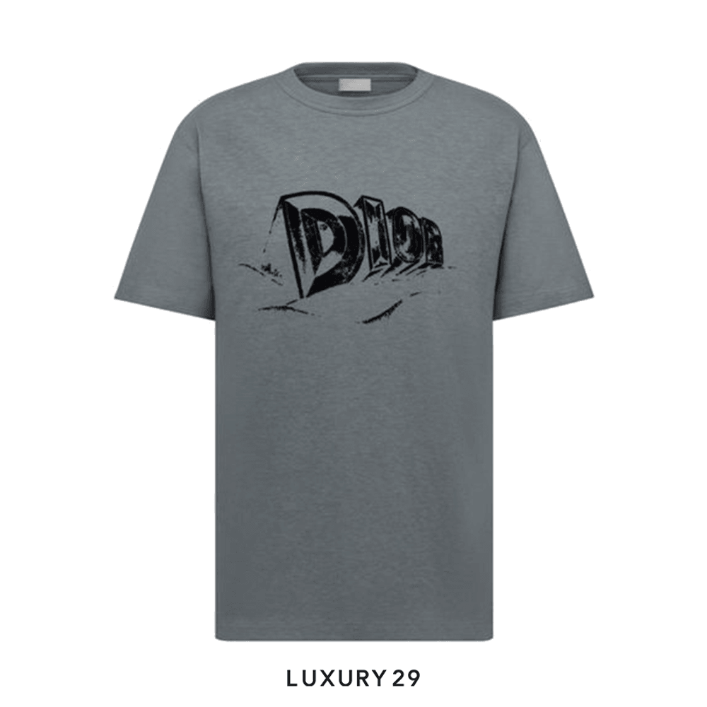 Dior Relaxed-Fit T-Shirt Gray Slub Cotton Jersey(S, Grey)