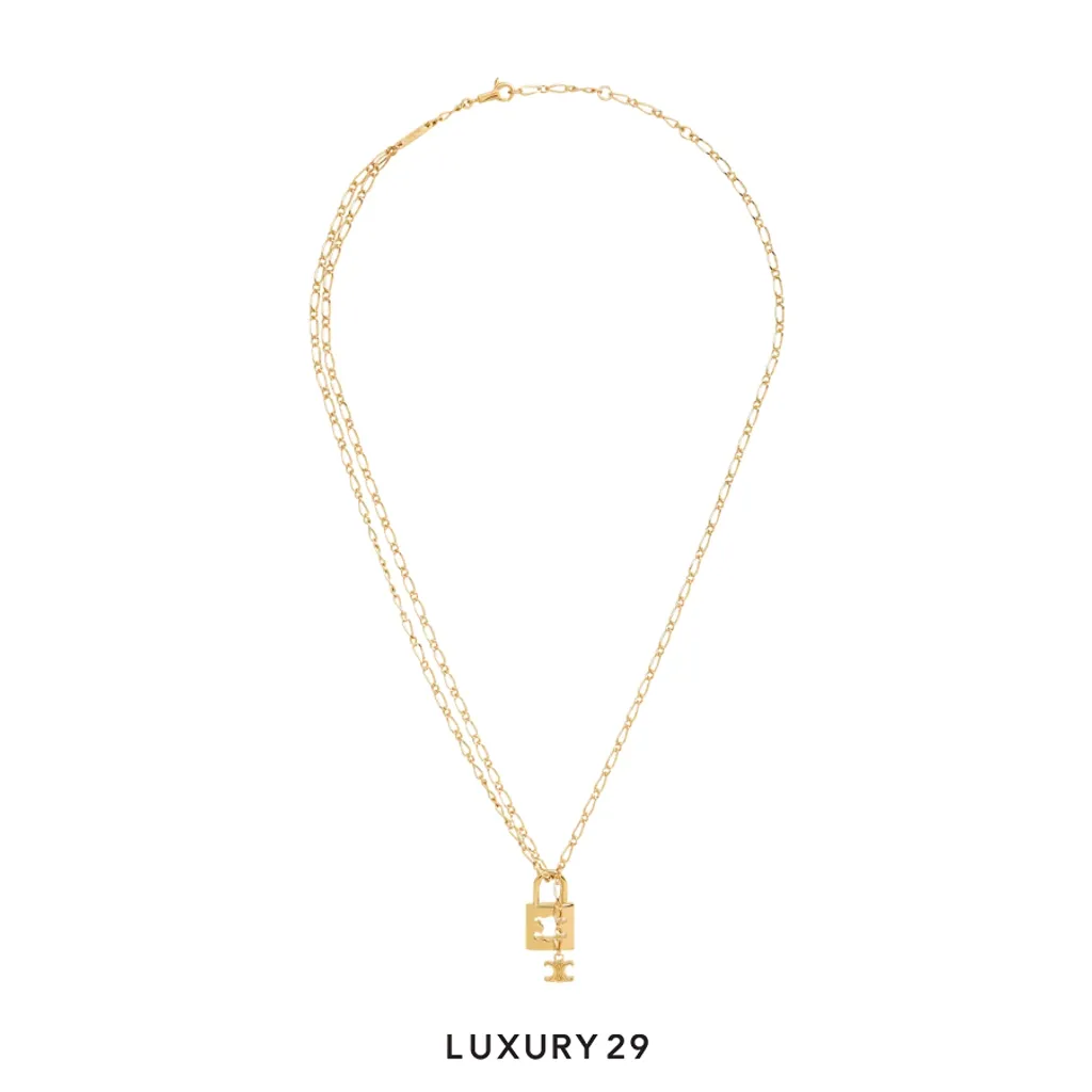 Celine Triomphe Lock necklace Gold(Free Size, Gold)