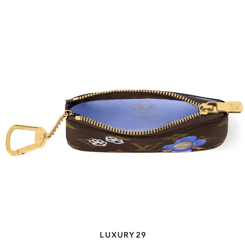 Louis Vuitton LV Key Pouch Monogram Blue Frost(Small, Brown)