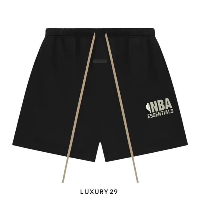 ESSENTIALS Fear of God Essentials x NBA Grey Logo Sweatshorts Black