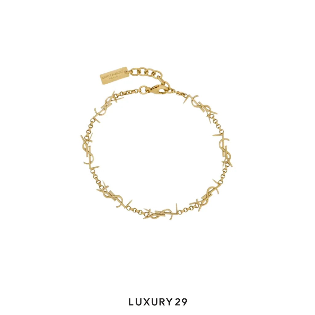 YSL Saint Laurent The Cassandre multi-charm bracelet in metal(Free Size, Gold)