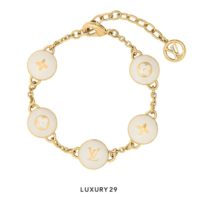 Louis Vuitton LV Pearly Confetti Bracelet Gold Metal