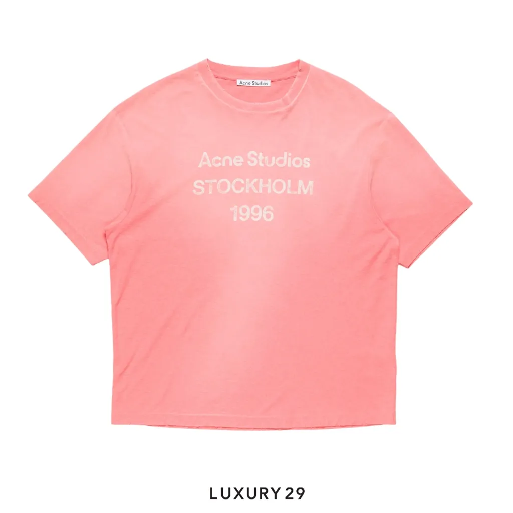 Acne Studios Sprayed logo t-shirt Tango Pink(S/XS, Pink)