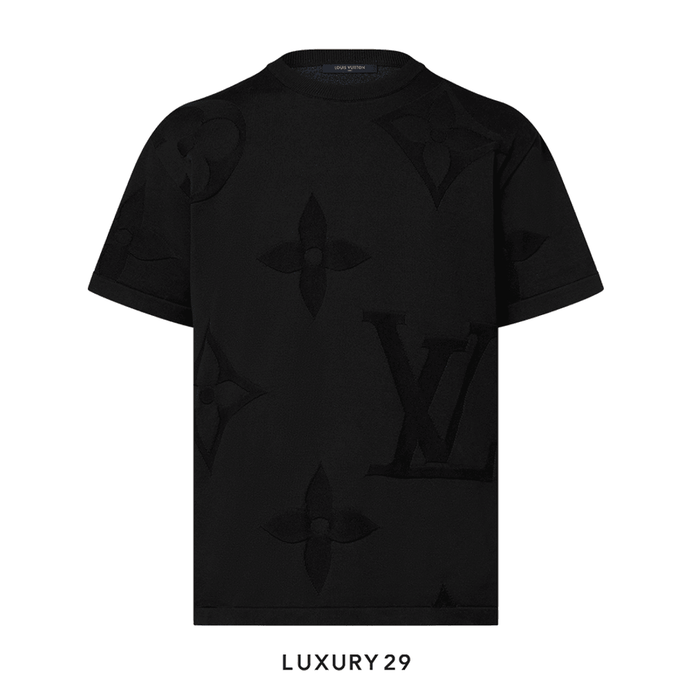 【Louis Vuitton】最新作★Embroidered コットンTシャツ Louis Vuitton LV Embroidered Signature Cotton T-Shirt Noir