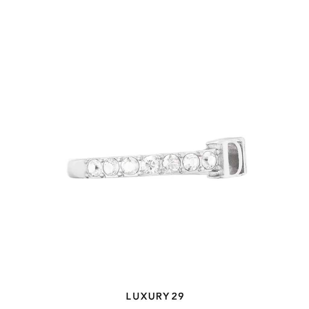 Dior evolution Ring Silver-Finish Metal and Sparkling Crystals(S, Silver)