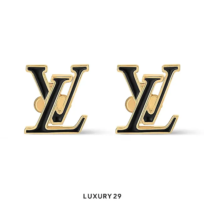 Louis Vuitton LV Iconic Enamel Earrings black enamel