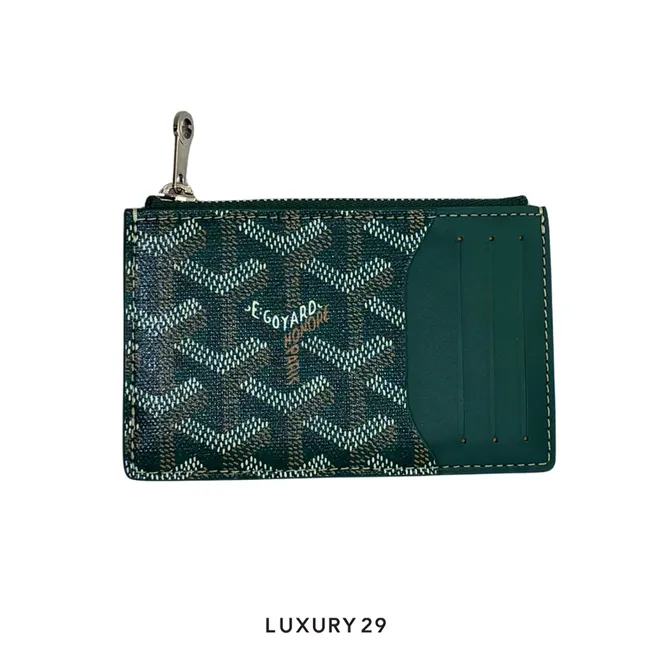 Goyard Bourbon zipped card holder Green