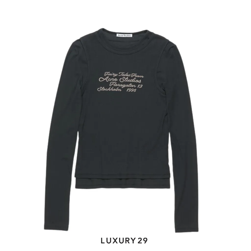 Acne Studios Layered long-sleeve t-shirt Double-layered construction Black(S, Black)