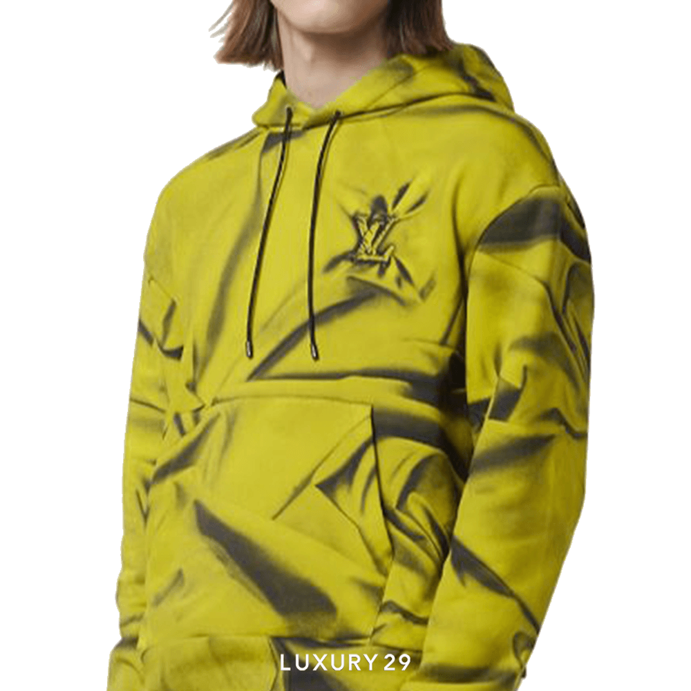 Louis Vuitton LV Printed Cotton-Blend Hoodie(M, Green)