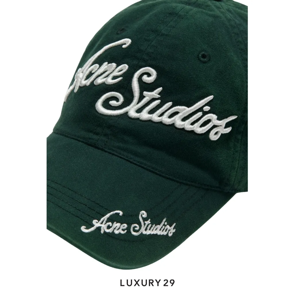 Acne Studios Embroidered logo cap Green(Free Size, Green)