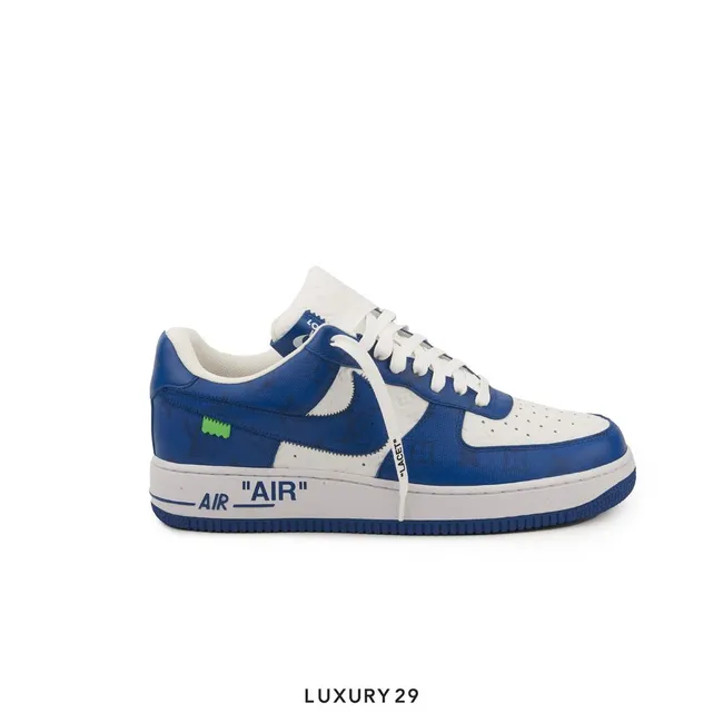 Louis Vuitton LV Nike Air Force 1 Low By Virgil Abloh White Blue Royal (M)