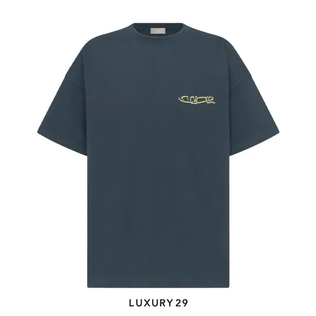 DIOR AND LEWIS HAMILTON T-Shirt, Oversized Fit Navy Blue