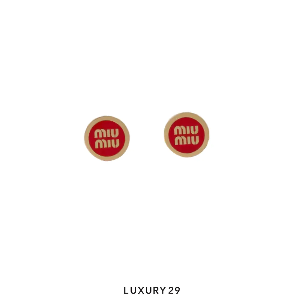 Miu Miu Enameled metal earrings Rosso(Free Size, Red)