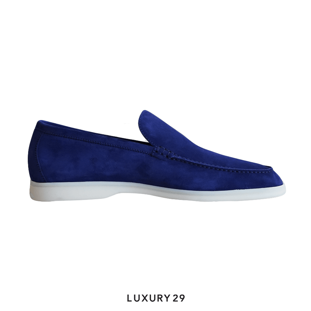 Loro Piana Summer Walk Loafers Suede Indaco(42.5, Blue)