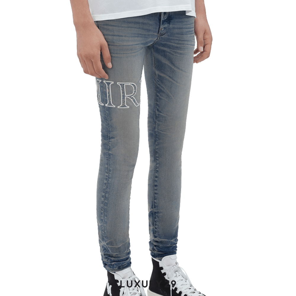 Amiri CORE LOGO BANDANA JACQUARD JEAN Vintage Indigo(M, Blue)