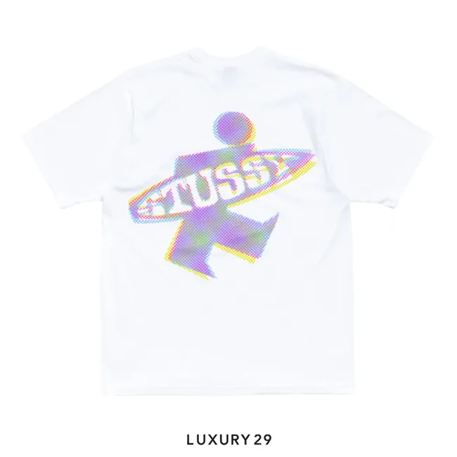 STUSSY DOT SURF PUFF PRINT TEE WHITE