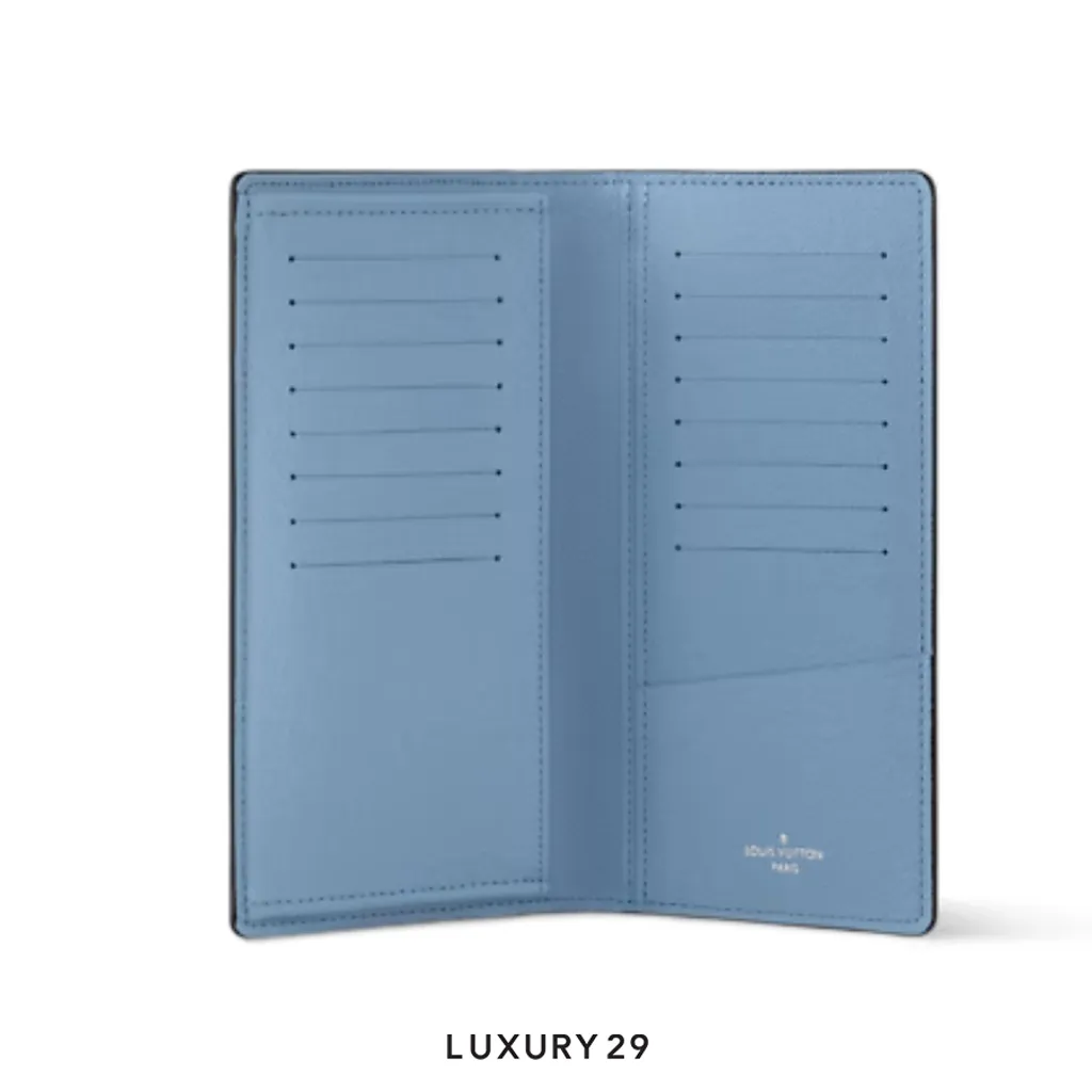 Louis Vuitton LV Brazza Wallet Monogram coated canvas and Taiga cowhide leather Sky Blue(Small, Blue)