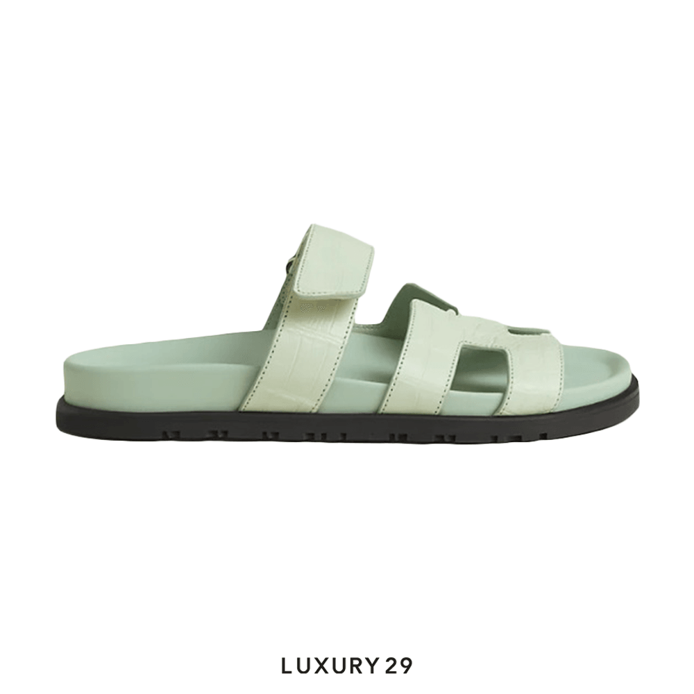 Hermes Sandal Femme Chypre Alli Missi Brilliant Vert(38.5, Green)