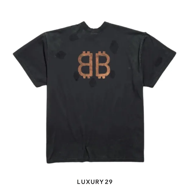 Balenciaga-Paris Moon Double Front T-shirt Oversized Black