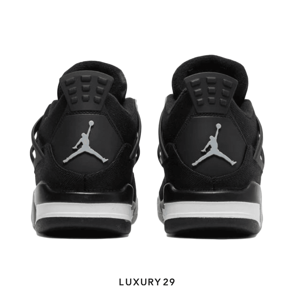 Nike Jordan 4 Retro Black Canvas (GS)(37.5, Black)