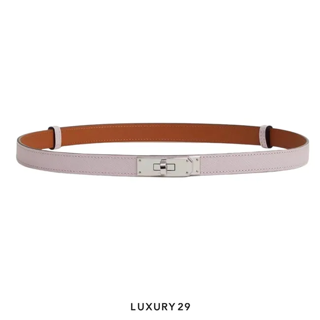 Hermes Kelly 18 belt Mauve Pale