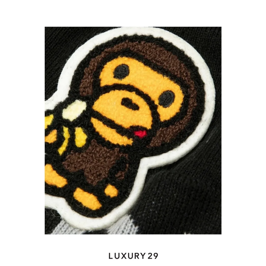 A Bathing Ape BABY MILO Beanie Knit Cap Black(Free Size, Black)