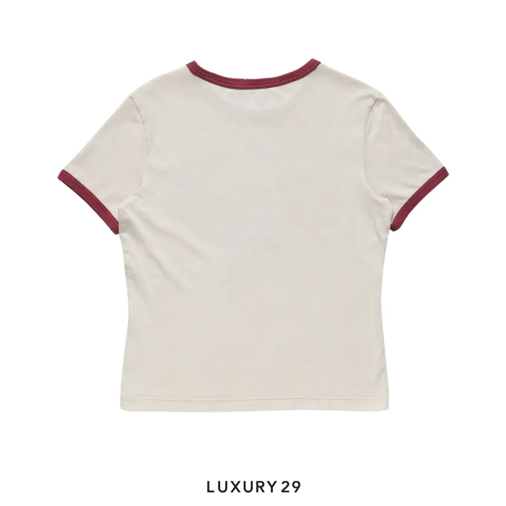 Acne Studios Graphic t-shirt Off white/burgundy(XS, White)