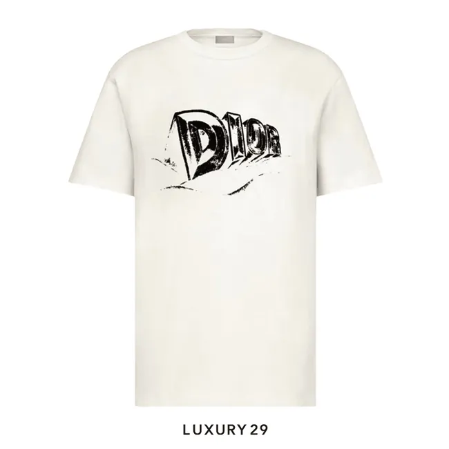 Dior Relaxed-Fit T-Shirt White Slub Cotton Jersey