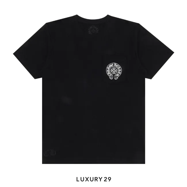 Chrome Hearts HorseShoe Logo The Heroes Project Pocket T-shirt Black