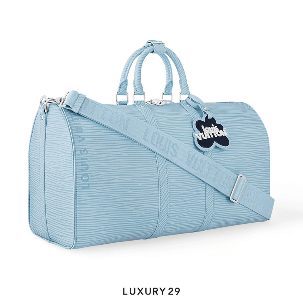 Louis Vuitton LV Keepall Bandouliere 50 Bag Sky Blue(Medium, Blue)